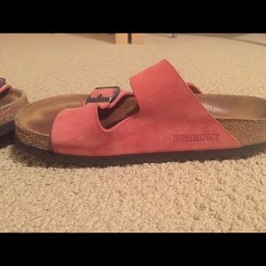 Birkenstock Arizona soft footbed coral nubuck